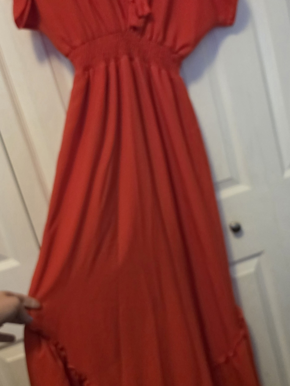 Flying Tomato Red Ruffled High-Low Dress - Picture 3 of 6